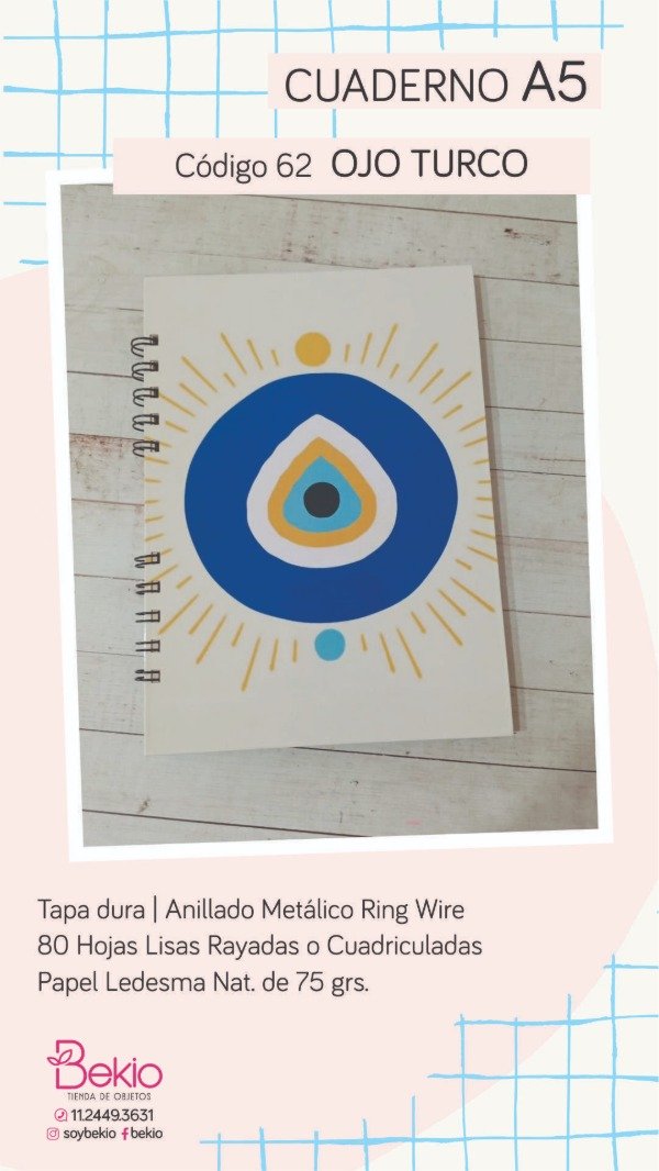 Producto - Cuaderno A5 - 62 Ojo Turco