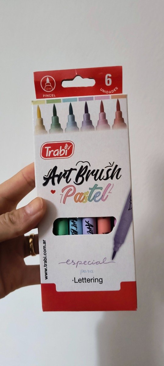 Producto - Marcadores punta pincel pastel x 6 unid art brush trabi