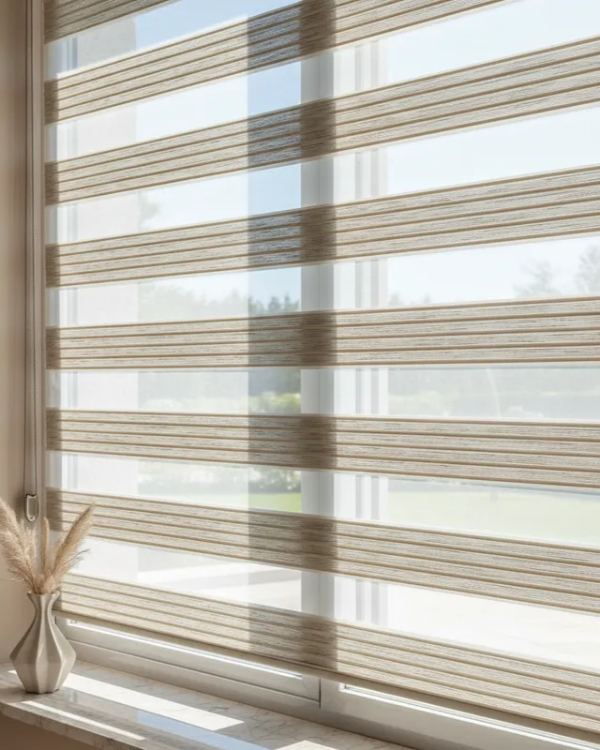 Producto - Cortina Roller Doble Zebra Con Brillo- Eclipse 120cm