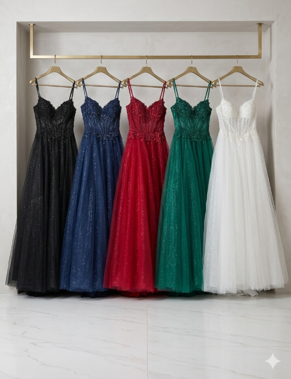 Producto - Vestido largo bordado con ballenas tajo y cola M17 solo venta online - 0