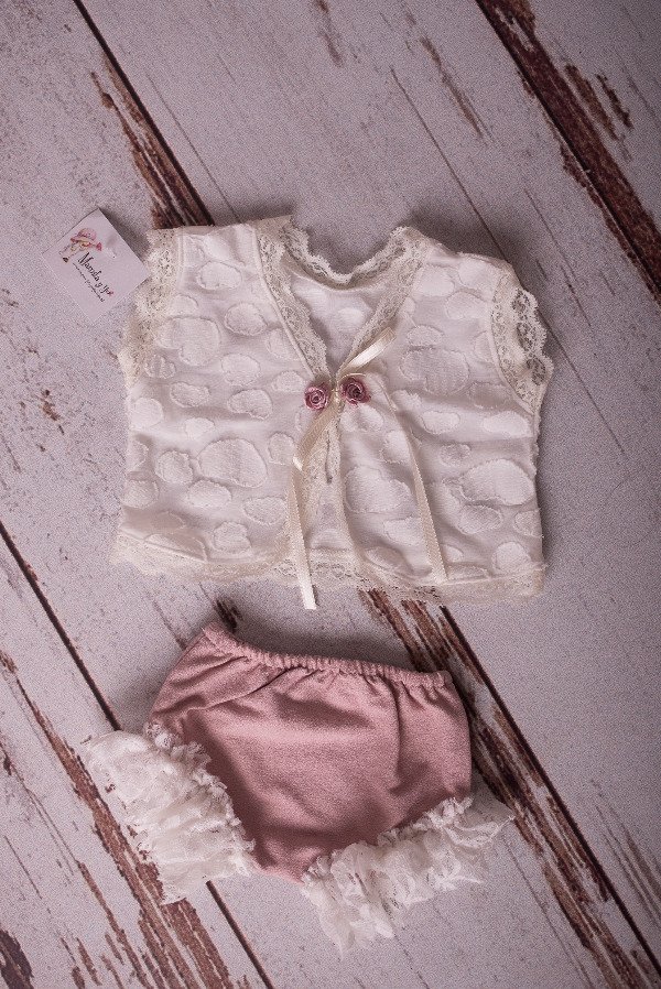 Producto - Conjunto Bata Blanco + Vincha
