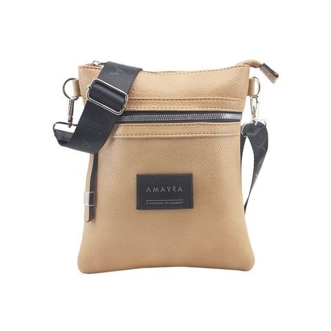 Producto - CARTERA BANDOLERA PU CAMEL 24X21X6CM AMAYRA