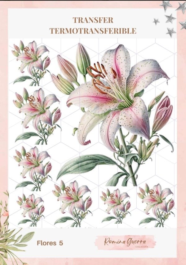 Producto - Transfer termotransfeible - Flores 5