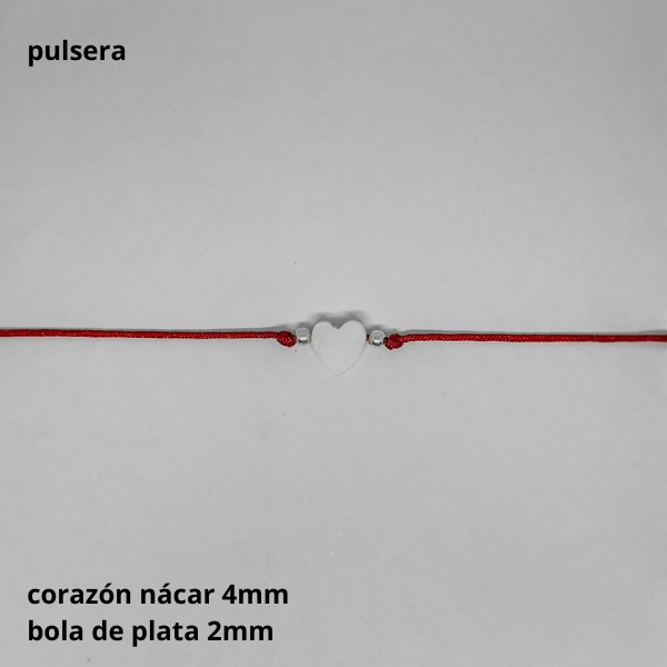 Producto - PUL #FP - Pulsera corazón nacar 4mm (DÓLAR)
