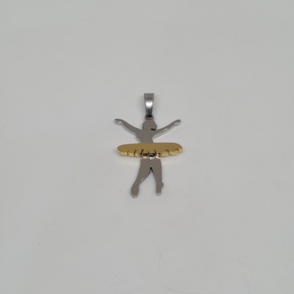 Producto - Dije bailarina acero dorado