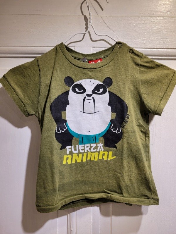 Producto - Remera GRISINO verde logo panda Talle 3/4 años - PRECIO: 9X