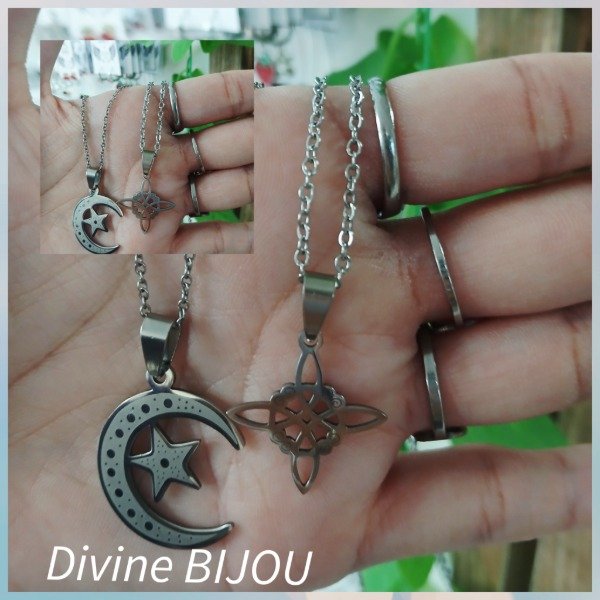 Producto - Collar de acero dije A.Q