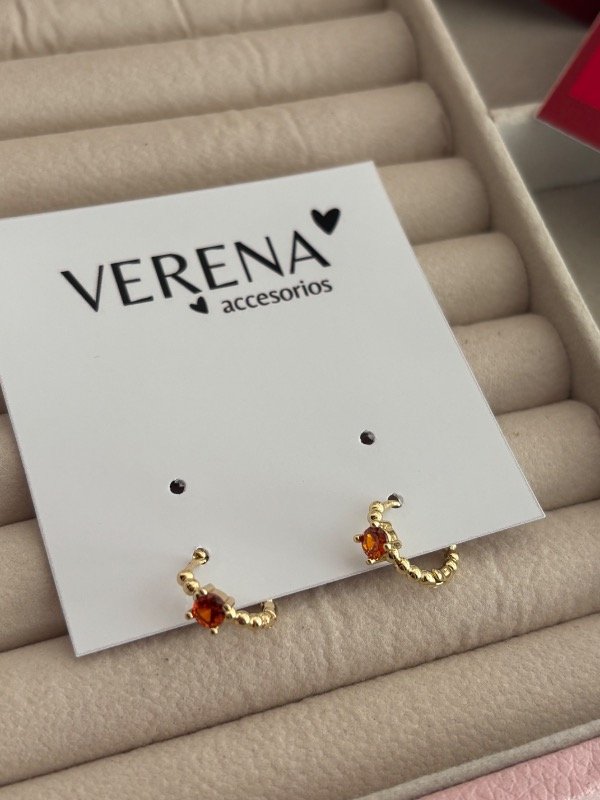 Producto - Argollitas minis strass naranja