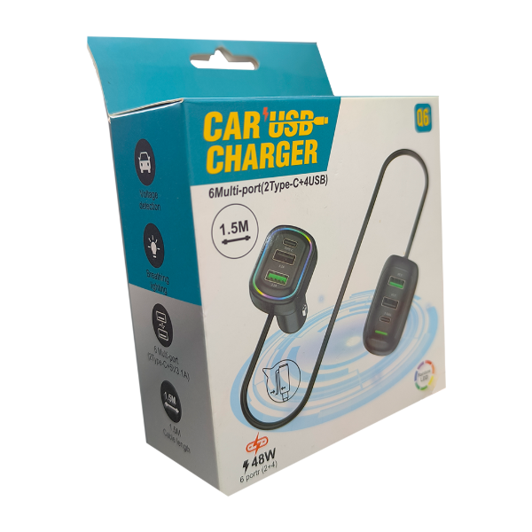 Producto - Cargador para auto  2 type-+4USB - 3