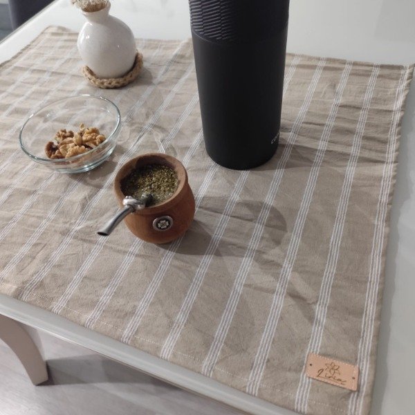 Producto - Mantel Matero natural rayado