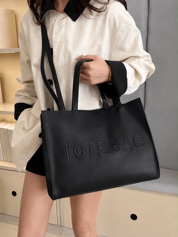 Producto - TOTE BAG ECO CUERO - NEGRO