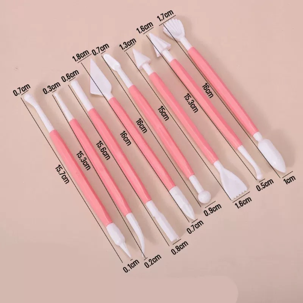Producto - SET ESTECAS PLASTICAS COLOR LISO X 8