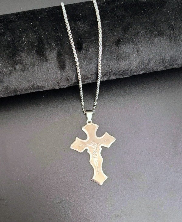 Producto - Collar Cruz 5 cm Cadena 60 cm