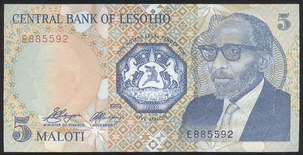 Producto - LESOTO [P 10] 5 Malotti 1989. Rev: Cascada. UNC