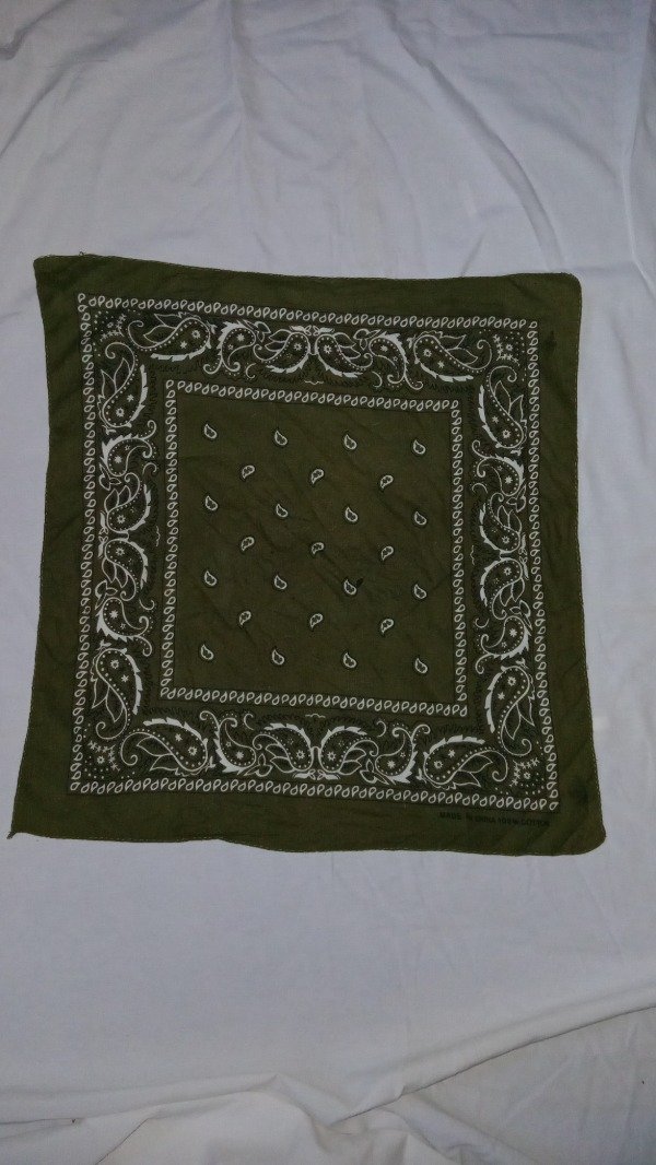Producto - 70s Cotton green Paisley Rockabilly Bandana Handkerchief. - 0