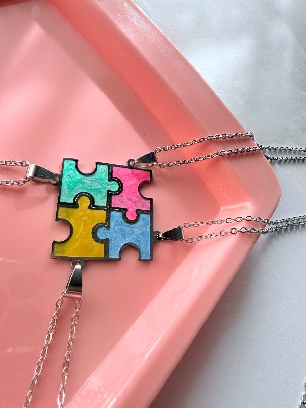 Producto - Cadenas para compartir rompecabezas amistad x4 acero esmaltado