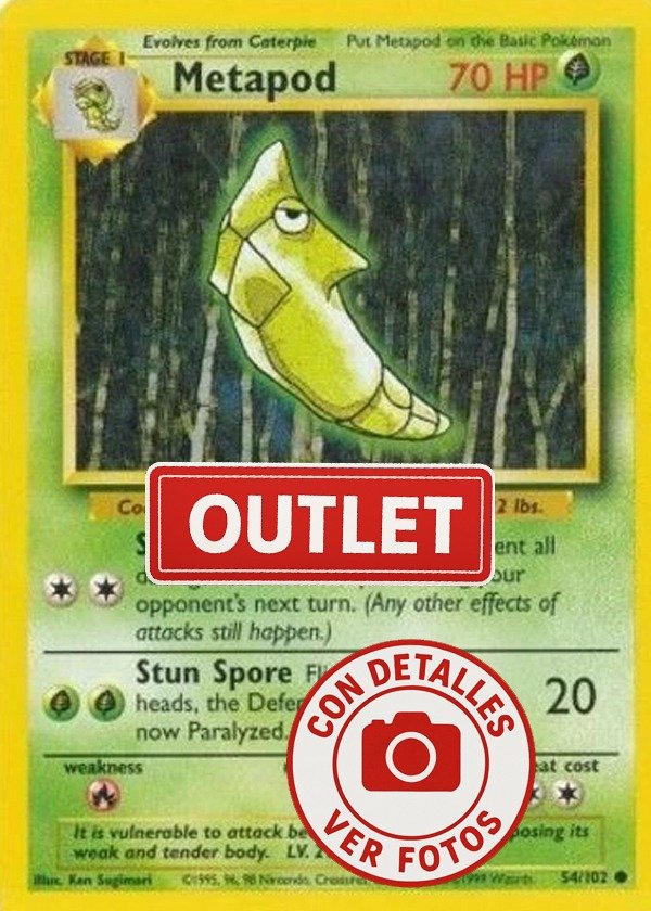 Vintage Pokmon TCG Card Pokemon Card - METAPOD (54/102) - Common - Base Set Unlimited Edition - Near Mint Condition Basic Onix Vintage Pokmon TCG Card Pokemon Card - METAPOD (54/102) - Common - Base Set Unlimited Edition - Near Mint Condition Basic Onix