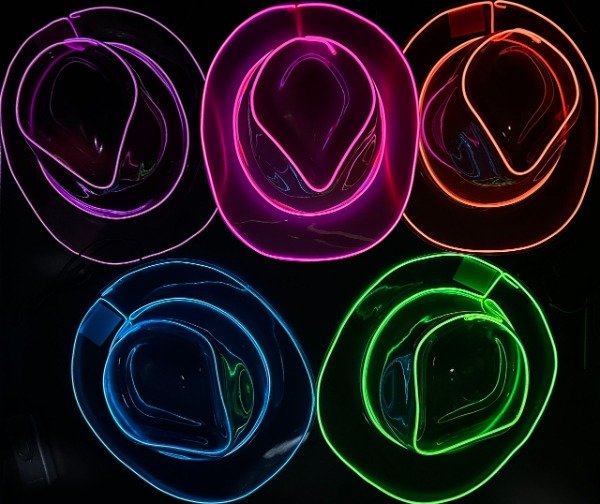 Producto - YJ0692 Sombrero Cowboy Vaquero Plástico Hilo Led