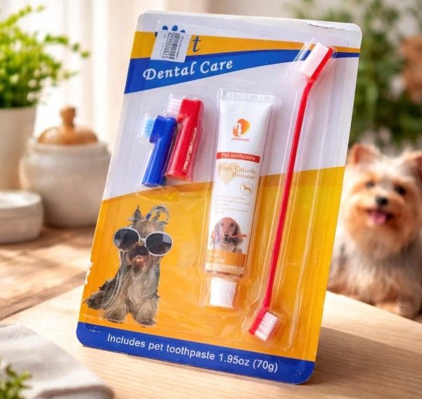 Producto - Kit de limpieza dental pasta y cepillo mascotas