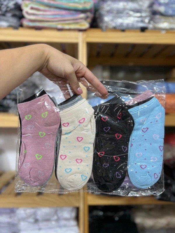 Producto - soquetes estampados X12 surtidos corazones