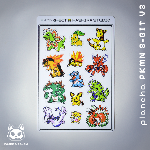 Producto - Plancha de Stickers PKMN 8-BIT - V3