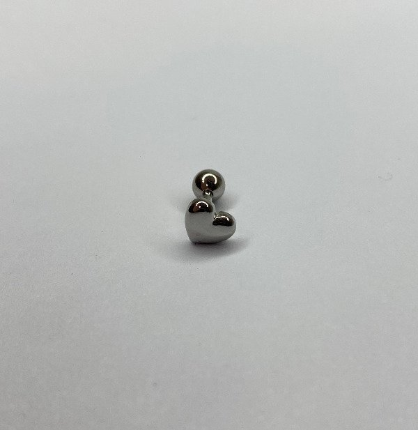 Producto - Barbell corazón plateado