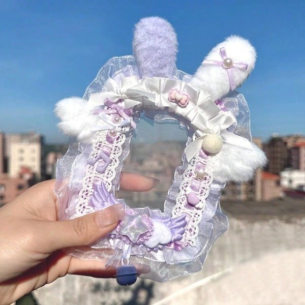 Producto - Holder con conejo y alas lila