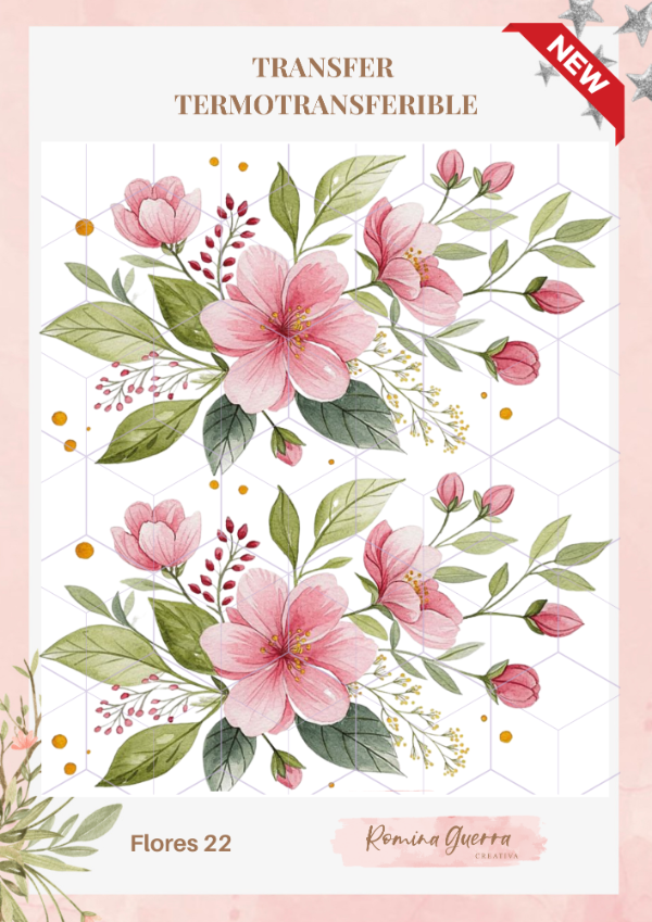 Producto - Transfer 25x30 cm Flores 22