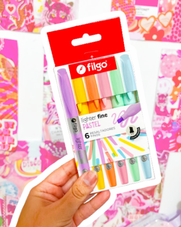 Producto - RESALTADOR FINO FILGO BLISTER X 6 PASTEL SURTIDOS