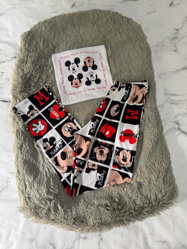 Producto - Pijama animado pantalon largo + remera manga corta - Mickey Cuadrado