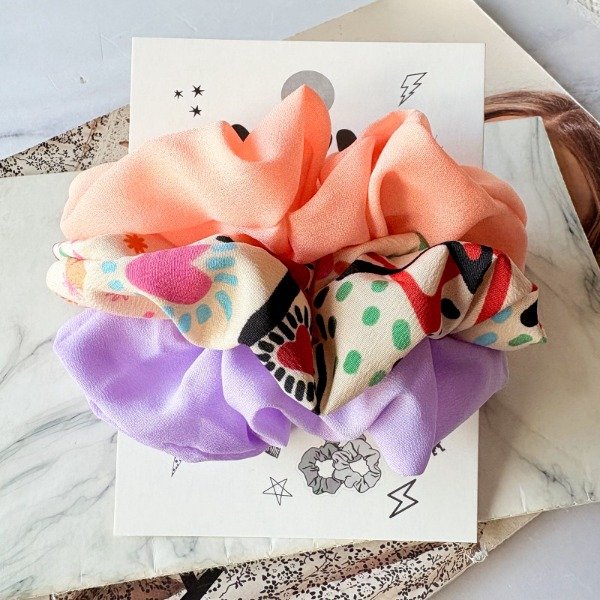 Producto - Set x 3 Scrunchies Universe Lila
