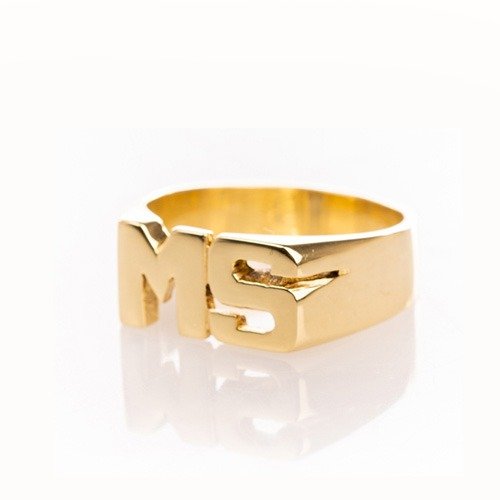 Producto - Anillo Mediano de Iniciales con Baño de Oro18K