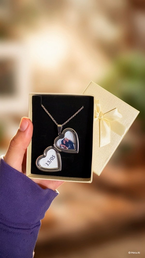Producto - Relicario de Acero Quirúrgico con Fotos Personalizadas - 0
