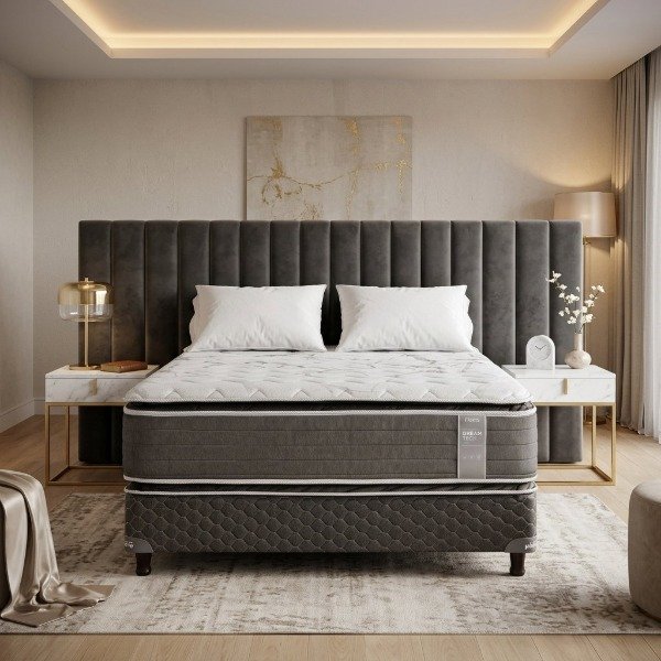 Producto - Sommier y Colchón Piero Dream Tech Resortes Doble Pillow Top 190x140 - 0