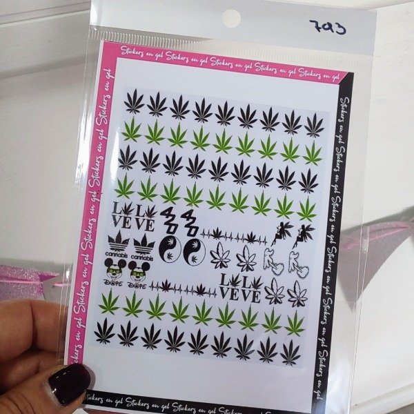 Producto - Sticker 793 hojitas marihuana