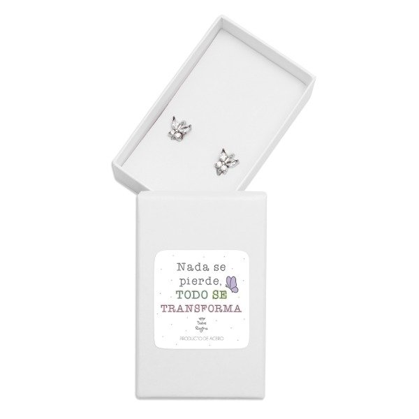 Producto - Aros Acero Mariposa + Circonia Eli