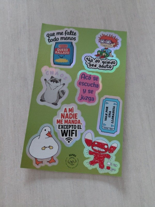 Producto - Planchitas de stickers - Memes #005