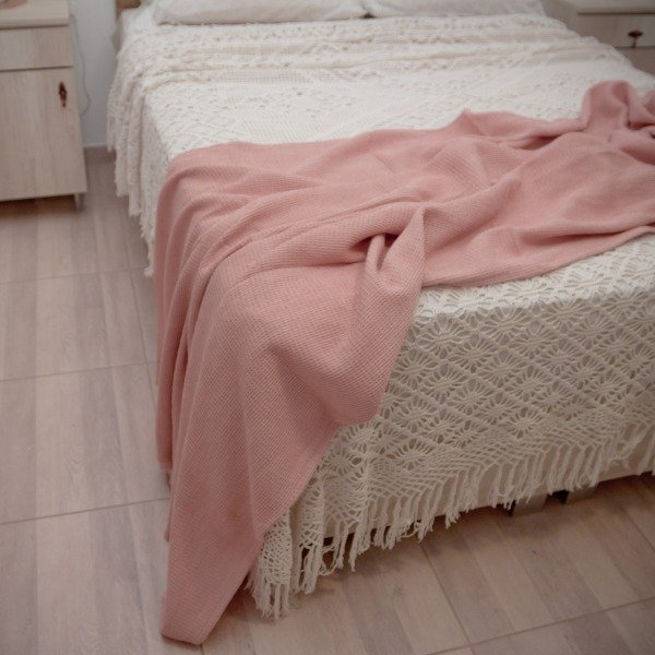 Producto - Pie de cama Wafle Rosa Viejo
