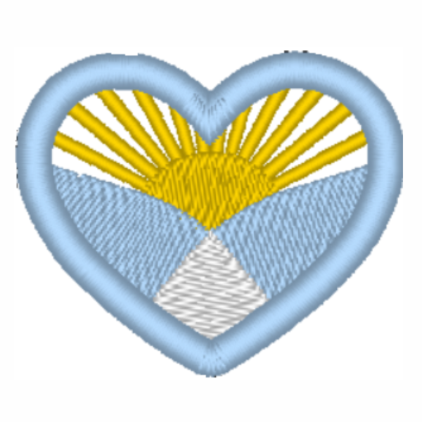 Producto - Matriz de Bordado - Escarapelas 2026 - " Corazón Amanecer" - 2