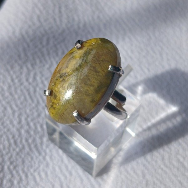 Producto - Anillo Plata 925 con Jaspe abejorro ajustable