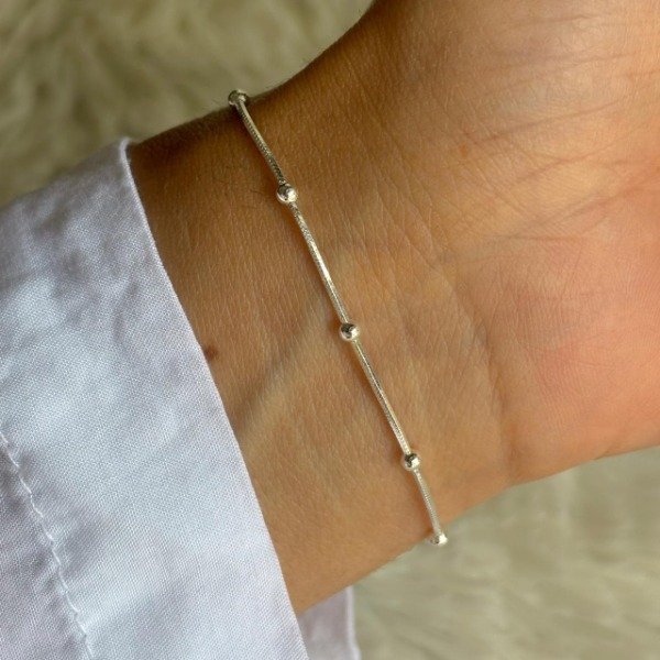 Producto - Pulsera Plata bolitas (cod.879)