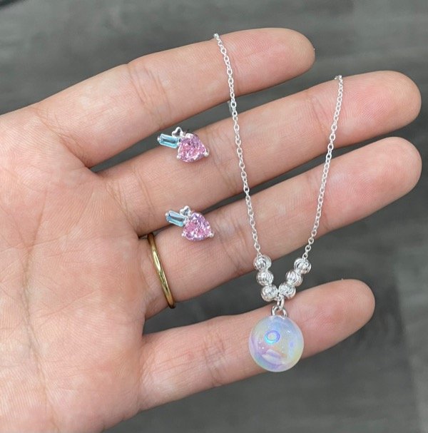 Producto - AB Conjunto dije cristal arcoíris