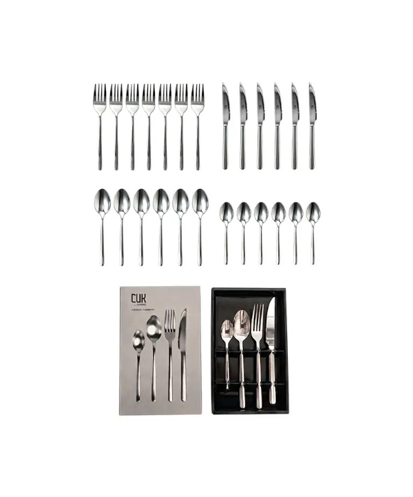 Producto - Juego de cubiertos 24 piezas -acero inoxidable 410SS -pulido espejo - 6