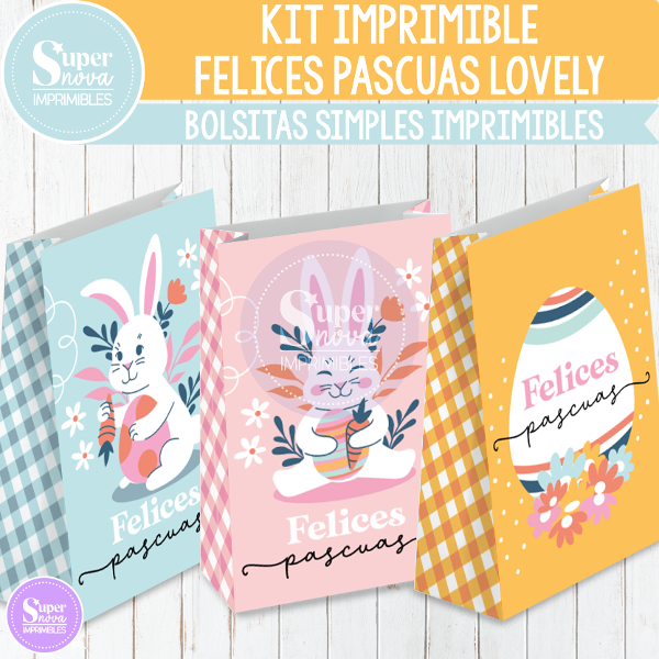 Producto - KIT IMPRIMIBLE FELICES PASCUAS LOVELY BOLSITAS SIMPLES