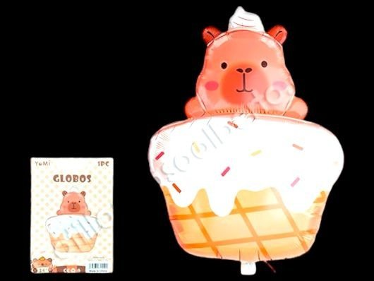 Producto - GLOBOS PERSONAJE 34"CARPINCHO/CAPIBARA CUPCAKE x1