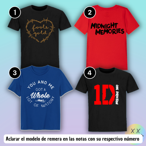 Producto - Remeras One Direction #1 (VARIOS MODELOS)