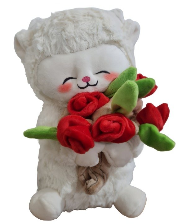 Producto - Corderito con tulipanes rojos