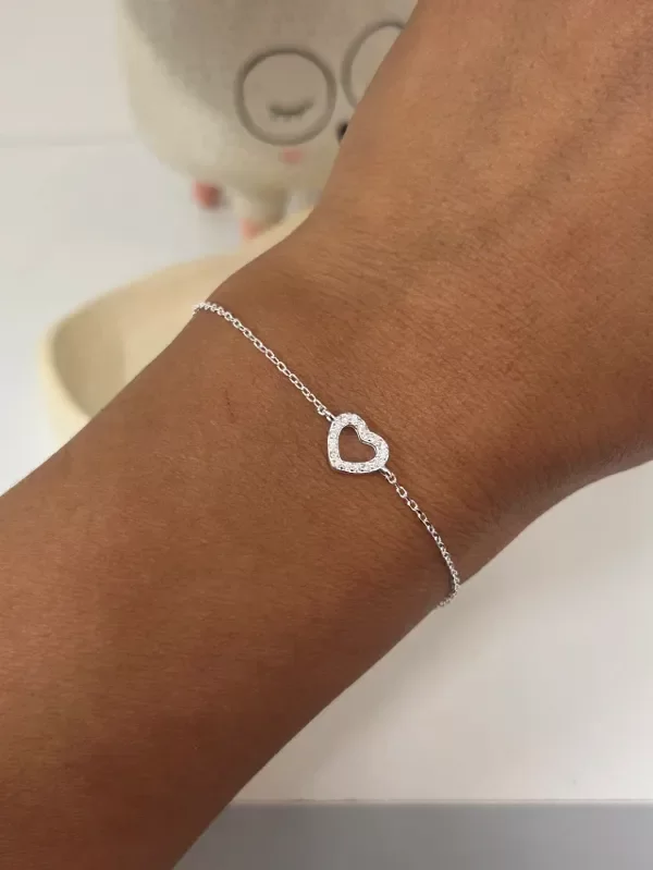 Producto - PULSERA CON CORAZÓN CALADO CON CUBIC