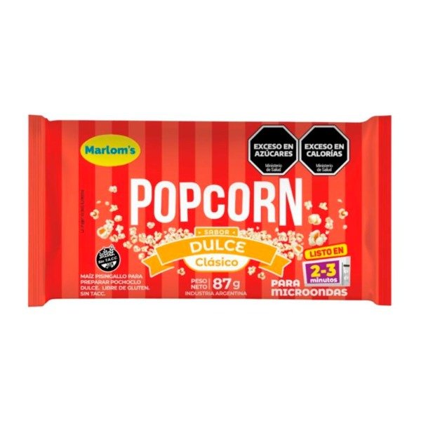 Producto - Popcorn sabor Dulce Clasico x 87g MARLOMS