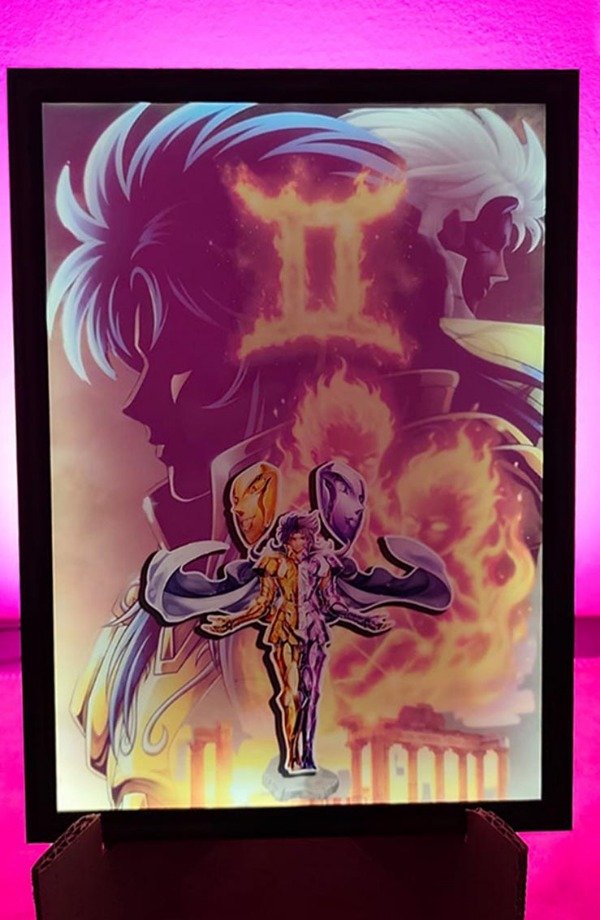 Producto - CUADRO RETROILUMINADO CON LED DE SAGA DE GEMINIS (LOS CABALLEROS DEL ZODIACO)